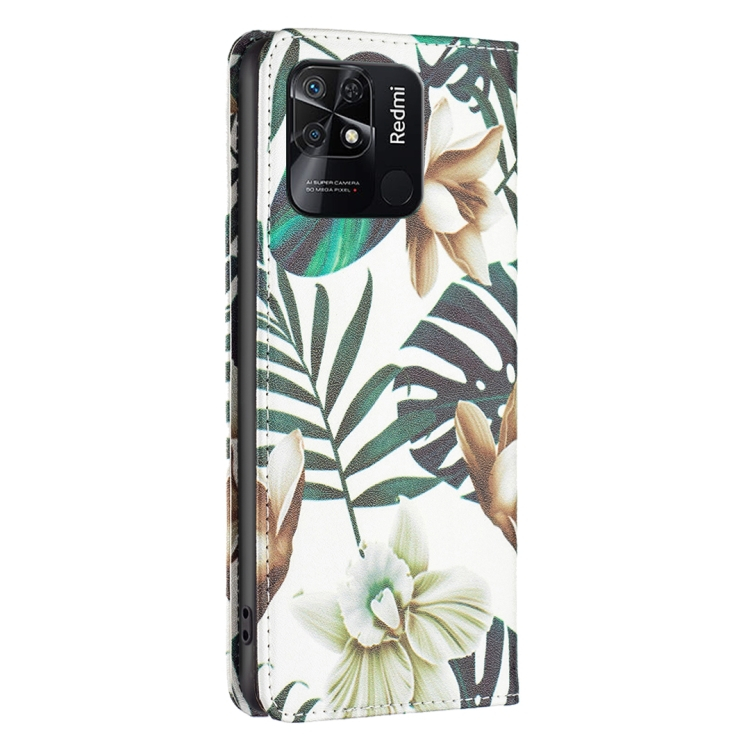 ART pénztárca huzat Xiaomi Redmi 10C GREEN LEAVES termék 2. képe