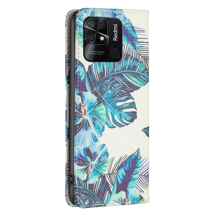 ART pénztárca huzat Xiaomi Redmi 10C BLUE LEAVES termék 2. képe