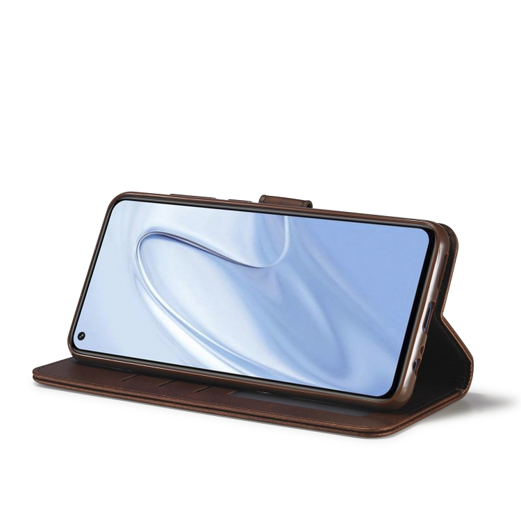 IMEEKE Wallet huzat Xiaomi Redmi Note 9 sötétbarna termék 2. képe