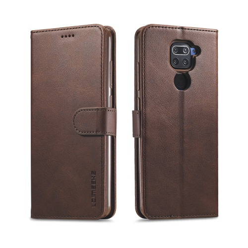 IMEEKE Wallet huzat Xiaomi Redmi Note 9 sötétbarna akciós termékkép 1