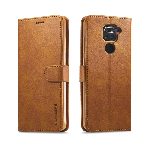 IMEEKE Wallet huzat Xiaomi Redmi Note 9 világosbarna akciós termékkép 1