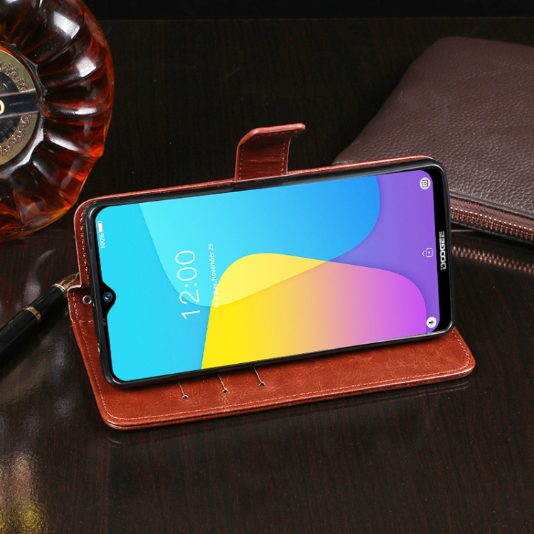 IDEWEI pénztárcahuzat Doogee X90 barna termék 2. képe