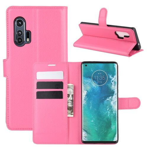 LITCHI Wallet tok Motorola Edge Plus rózsaszín akciós termékkép 1