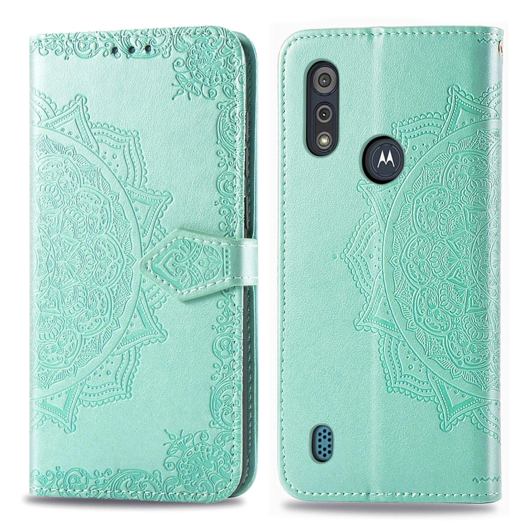 ART Pénztárca borító Motorola Moto E6S ORNAMENT zöld akciós termékkép 1