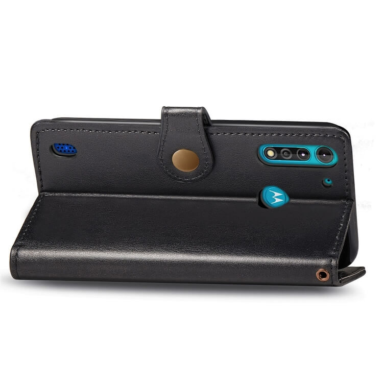 LEATHER BUCKLE Pénztárca Motorola Moto G8 Power Lite fekete termék 2. képe