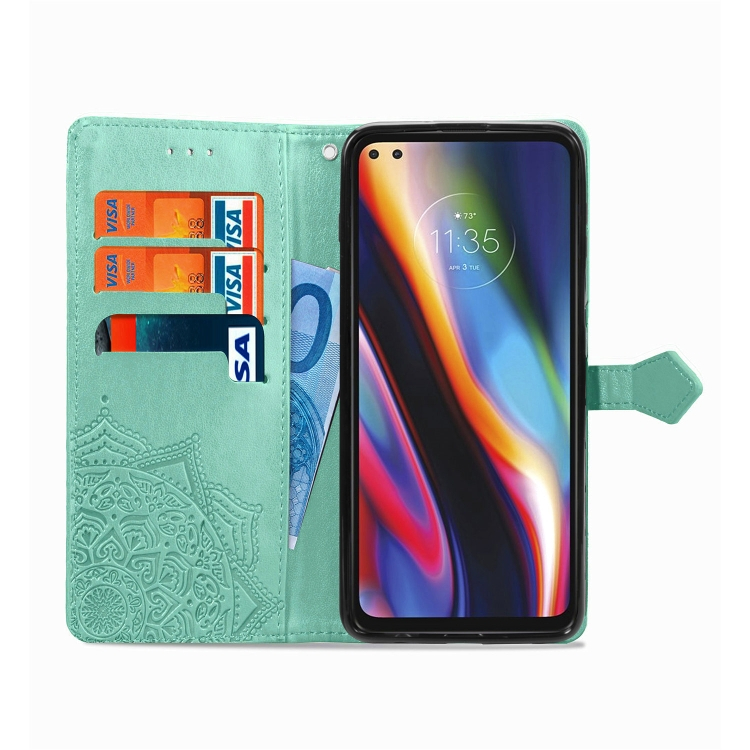 ART Pénztárca borító Motorola Moto G 5G Plus ORNAMENT zöld termék 2. képe