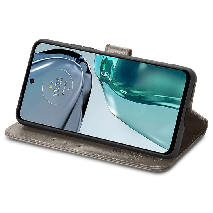 ART Pénztárca borító Motorola Moto G62 5G FLOWERS szürke termék 2. képe