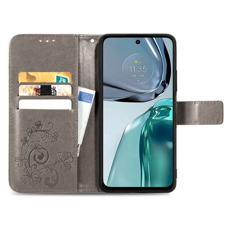 ART Pénztárcahuzat Motorola Moto G52 FLOWERS szürke termék 2. képe