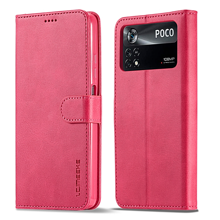 IMEEKE Wallet tok Xiaomi Poco X4 Pro 5G rózsaszín akciós termékkép 1
