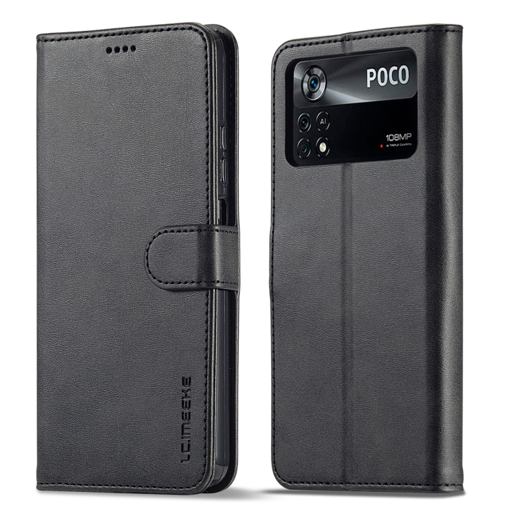 IMEEKE Wallet tok Xiaomi Poco X4 Pro 5G fekete akciós termékkép 1