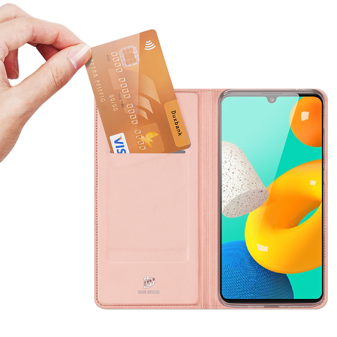 DUX Pénztárca borító Samsung Galaxy M32 rózsaszín termék 2. képe