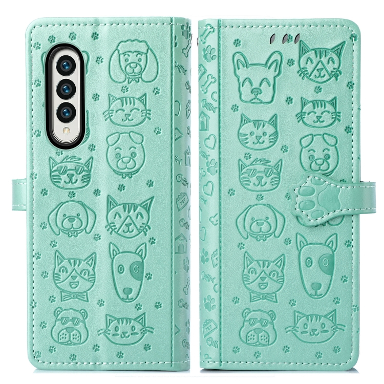 ART Wallet tok Samsung Galaxy Z Fold 3 5G ANIMALS zöld akciós termékkép 1