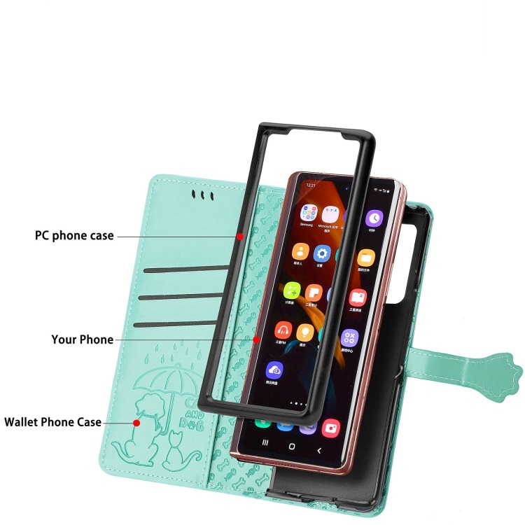 ART Wallet tok Samsung Galaxy Z Fold 3 5G ANIMALS zöld termék 2. képe