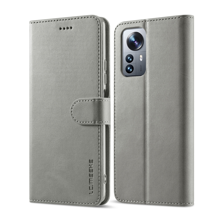 IMEEKE Wallet tok Xiaomi 12 / Xiaomi 12X szürke akciós termékkép 1