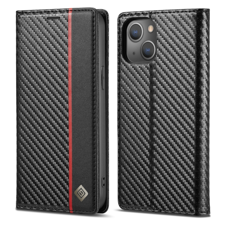 IMEEKE CARBON Wallet tok Apple iPhone 13 mini fekete akciós termékkép 1