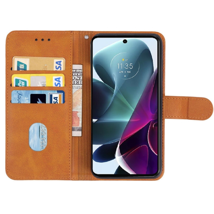 Pénztárca tok Motorola Moto G200 5G barna termék 2. képe
