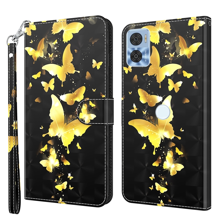 ART Pénztárcahuzat Motorola Moto E22 / E22i GOLD EN BUTTERFLY akciós termékkép 1