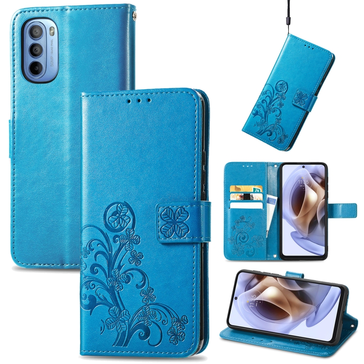 ART Pénztárcahuzat Motorola Moto G31 / G41 FLOWERS kék termék 2. képe