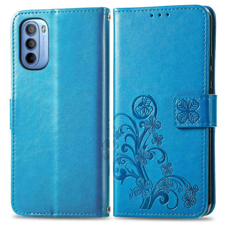 ART Pénztárcahuzat Motorola Moto G31 / G41 FLOWERS kék akciós termékkép 1