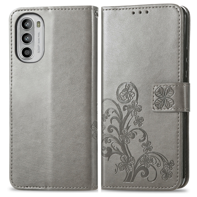 ART Pénztárcahuzat Motorola Moto G42 FLOWERS szürke akciós termékkép 1