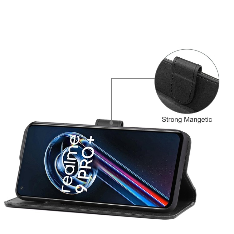 SMOOTH Realme 9 Pro+ / Realme 9 pénztárca tok fekete termék 2. képe