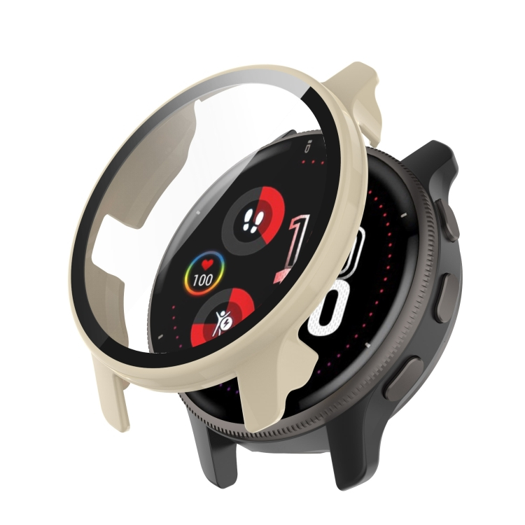Műanyag borítás védőüveggel Garmin Venu 2 Plus bézshez akciós termékkép 1