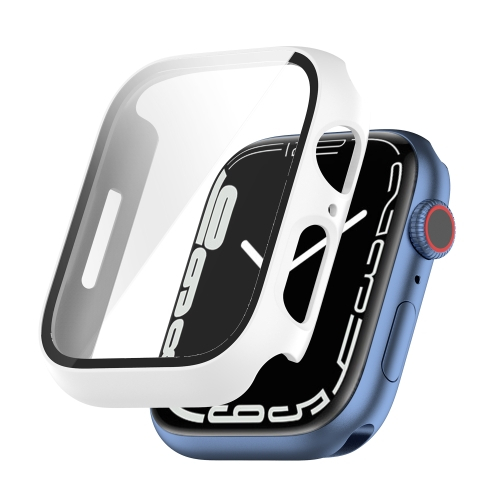 Műanyag tok védőüveggel Apple Watch 9 / 8 / 7 (45mm) fehér akciós termékkép 1