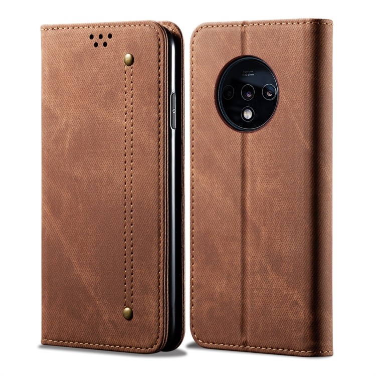 DENIM pénztárca huzat One Plus 7T barna színben akciós termékkép 1