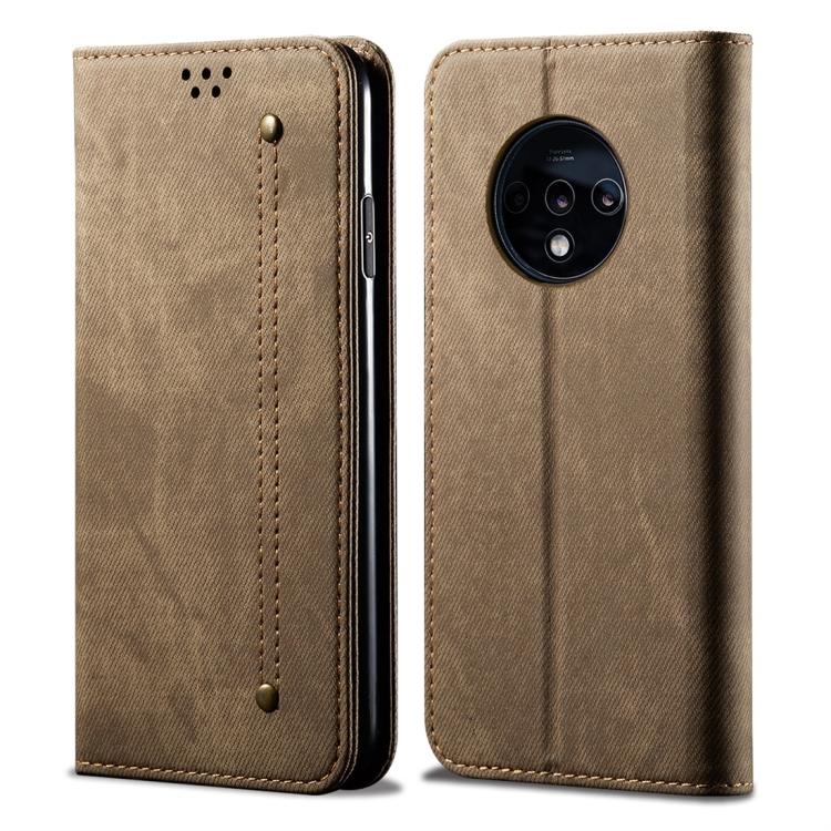 DENIM pénztárca huzat One Plus 7T szürke-barna akciós termékkép 1