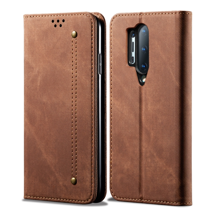 DENIM pénztárcahuzat One Plus 8 Pro-hoz barna akciós termékkép 1