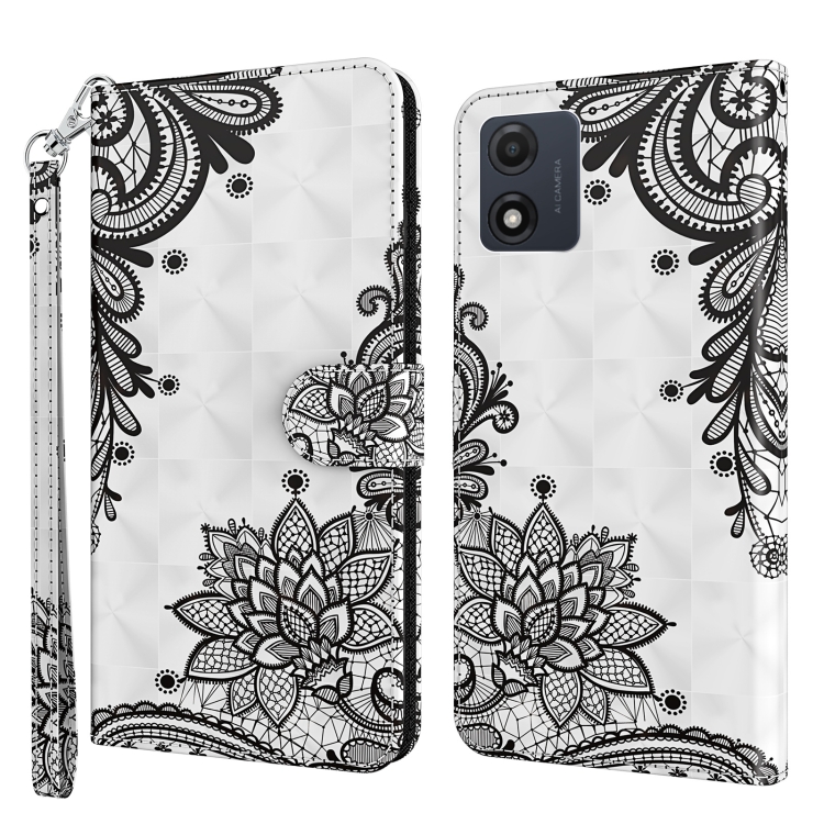 ART Tárcatakaró a Motorola Moto-hoz E13 BLACK FLOWER akciós termékkép 1