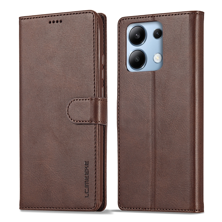 IMEEKE Wallet tok Xiaomi Redmi Note 13 Pro készülékhez sötétbarna akciós termékkép 1
