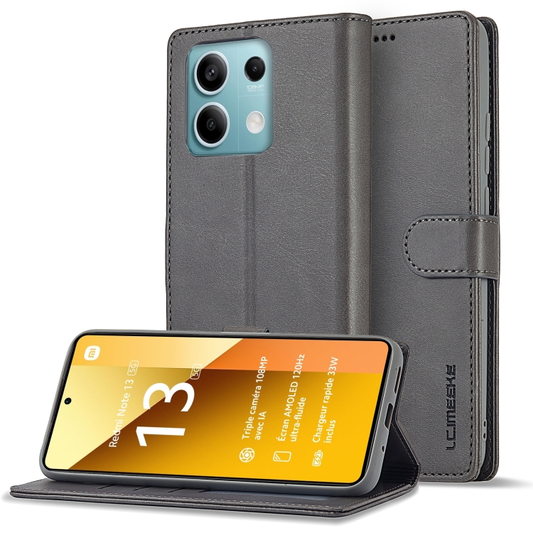 IMEEKE pénztárca borító Xiaomi Redmi Note 13 5G szürke színű termék 2. képe