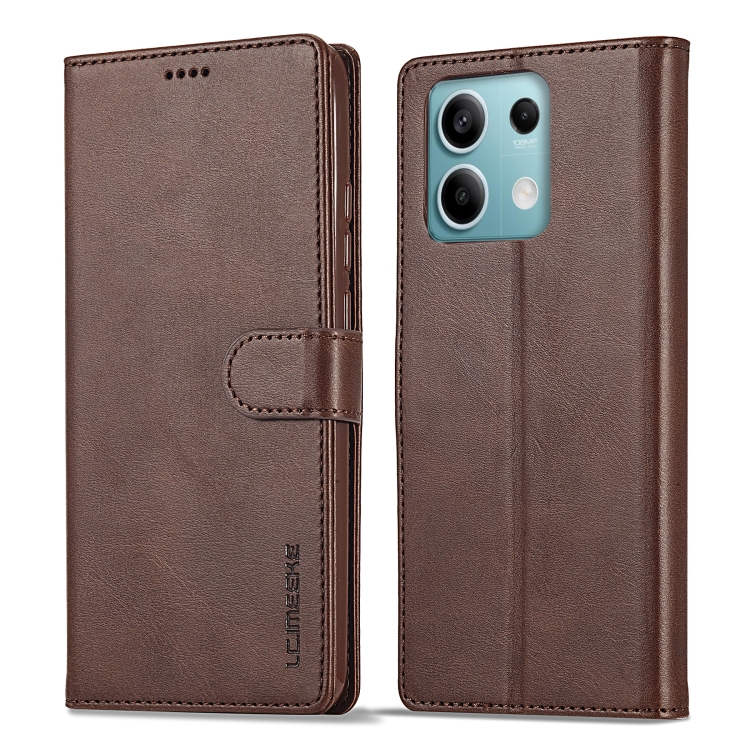 IMEEKE Wallet tok Xiaomi Redmi Note 13 5G készülékhez sötétbarna akciós termékkép 1