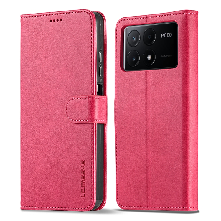 IMEEKE Wallet tok Xiaomi Poco X6 Pro 5G rózsaszín telefonhoz akciós termékkép 1
