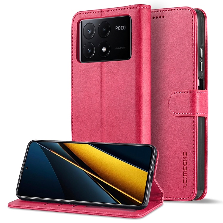 IMEEKE Wallet tok Xiaomi Poco X6 Pro 5G rózsaszín telefonhoz termék 2. képe