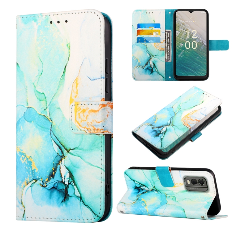 ART MARBLE pénztárcavédő Nokia C32 GREEN termék 2. képe