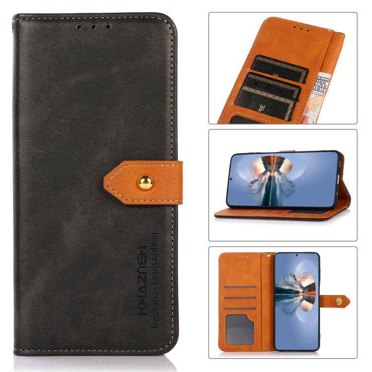 KHAZNEH DUAL-COLOR Pénztárcahuzat Xiaomi-hoz Poco F6 Pro fekete termék 2. képe
