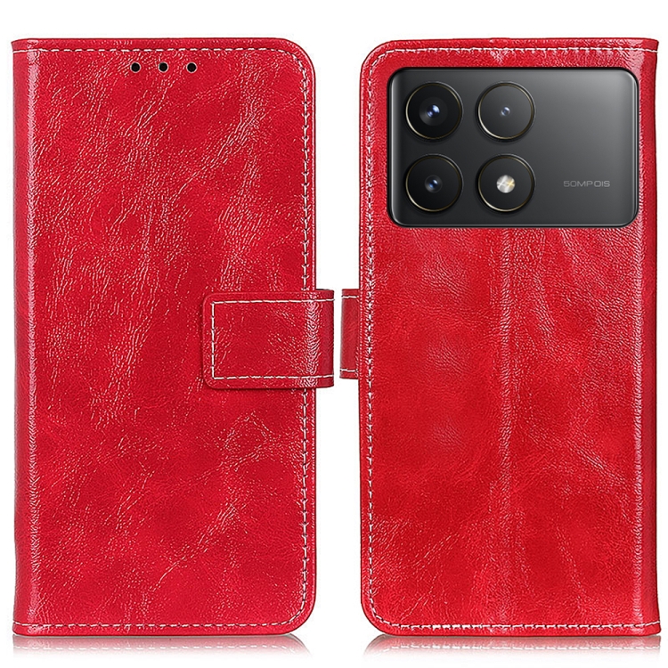 RETRO Pénztárcahuzat Xiaomi Poco F6 Pro piros akciós termékkép 1