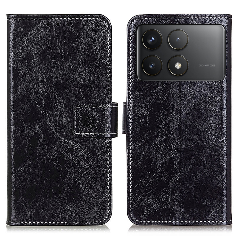 RETRO Pénztárcahuzat Xiaomi Poco F6 Pro fekete akciós termékkép 1