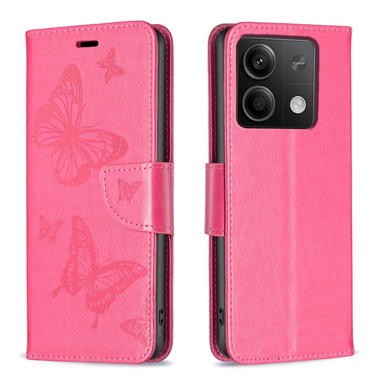 ART BUTTERFLY Pénztárcahuzat a Xiaomi Redmi Note 13 sötét rózsaszín akciós termékkép 1