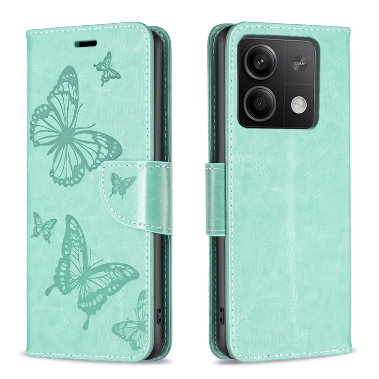 ART BUTTERFLY pénztárcahuzat Xiaomi Redmi Note 13 zöld színben akciós termékkép 1