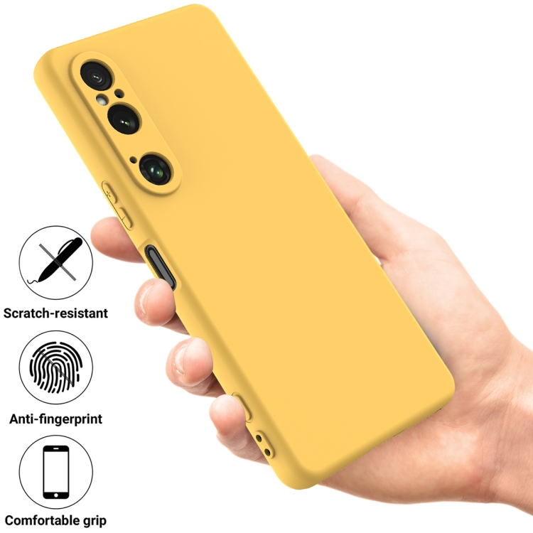 RUBBER Védőtok Sony Xperia 1 VI sárga termék 2. képe