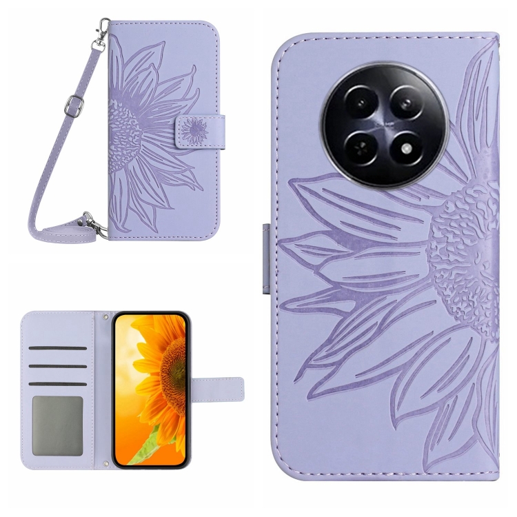 ART SUNFLOWER Tárcatáska zsinórral Realme-hoz 12 5G lila termék 2. képe