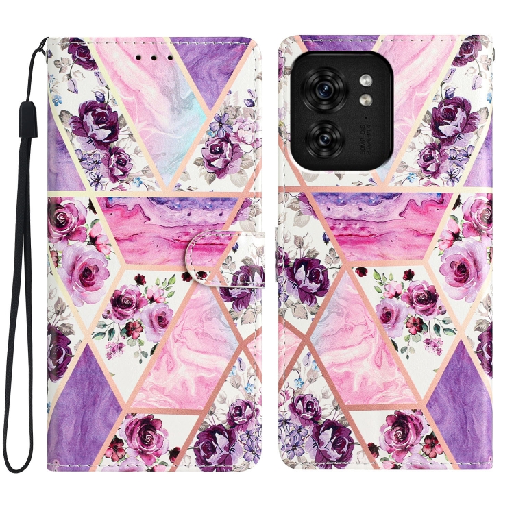 ART Motorola Edge 40 PURPLE MARBLE pénztárcahuzat akciós termékkép 1