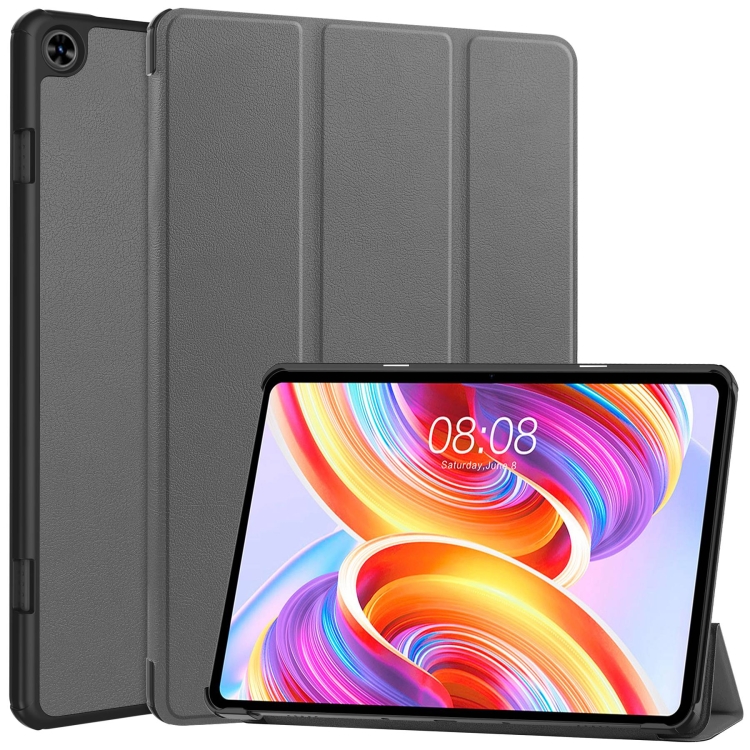 LEATHER Flip borítás Teclast T50 szürke akciós termékkép 1