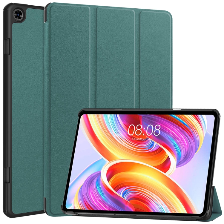 LEATHER Flip borító Teclast T50 zöld akciós termékkép 1