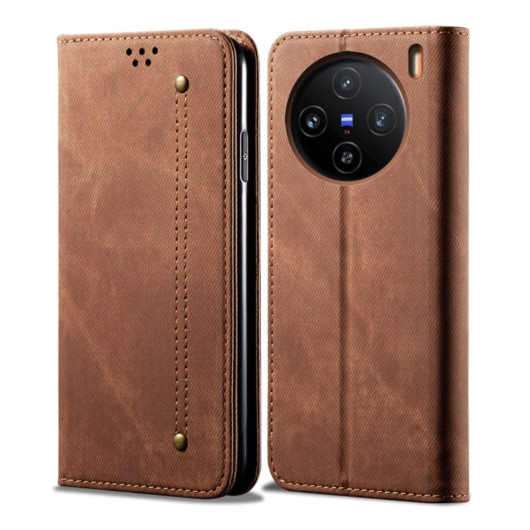 DENIM pénztárcahuzat Vivo X100 Pro 5G barna akciós termékkép 1