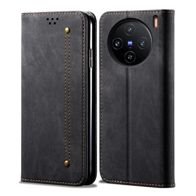 DENIM pénztárcahuzat Vivo X100 Pro 5G fekete akciós termékkép 1