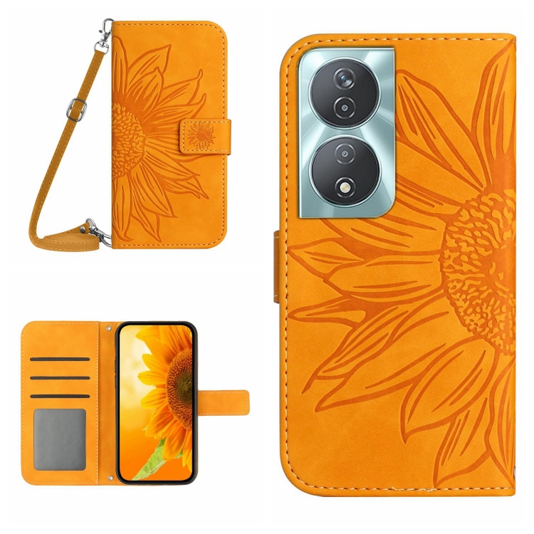 ART SUNFLOWER Pénztárcahuzat a Honor-hoz 90 Smart 5G sárga termék 2. képe